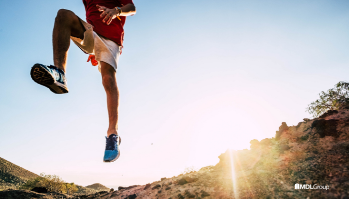 Runner catches second wind and jumps